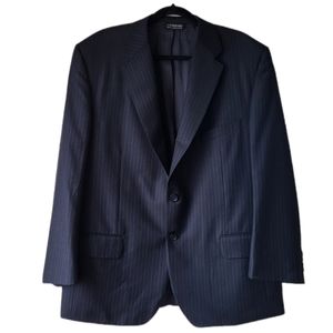 J.P Tilford Samuelsohn Harry Rosen wool navy blue pinstripes blazer Sz 46-40R